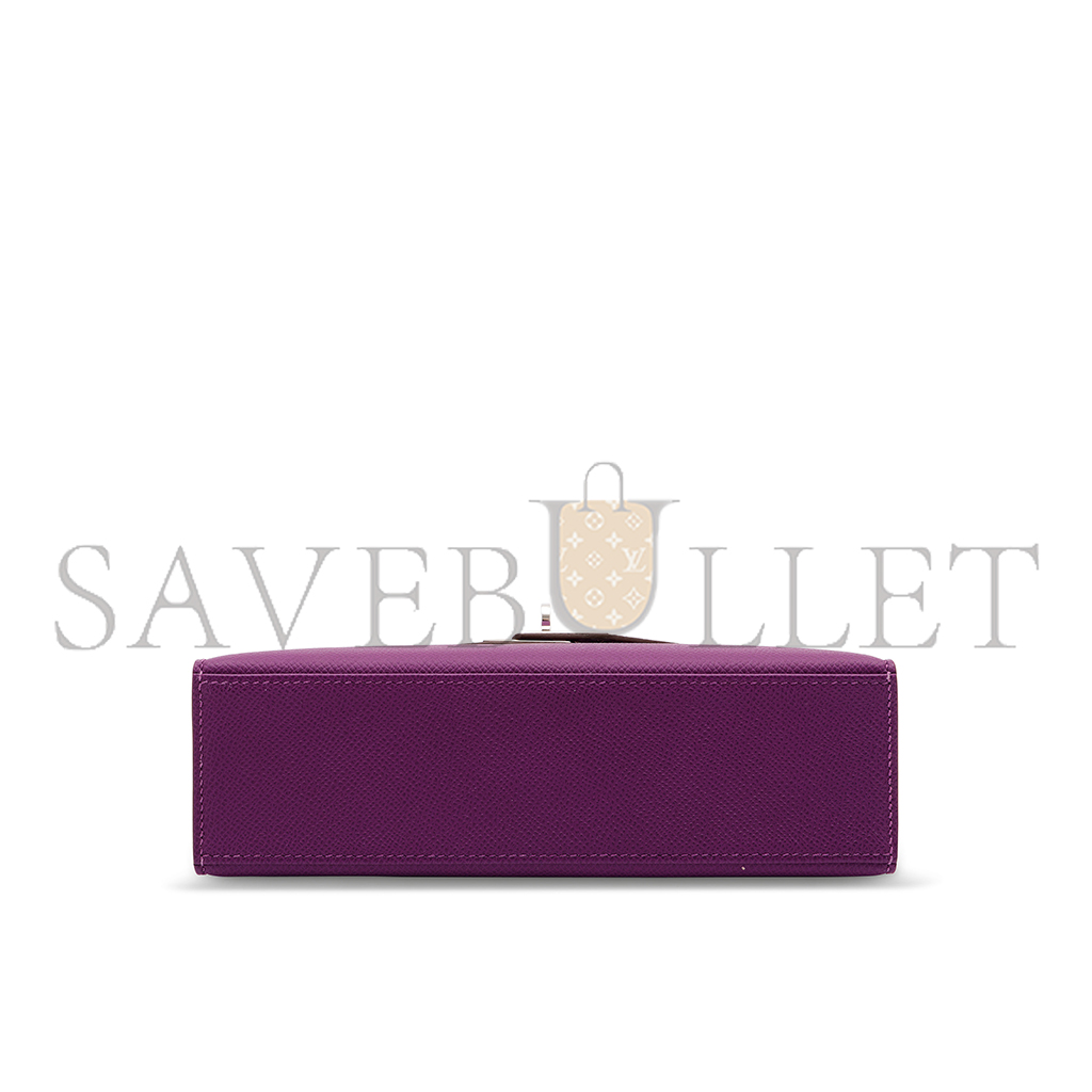 H**mes master an anÉmone epsom leather kelly pochette with palladium hardware (22*14*7cm)